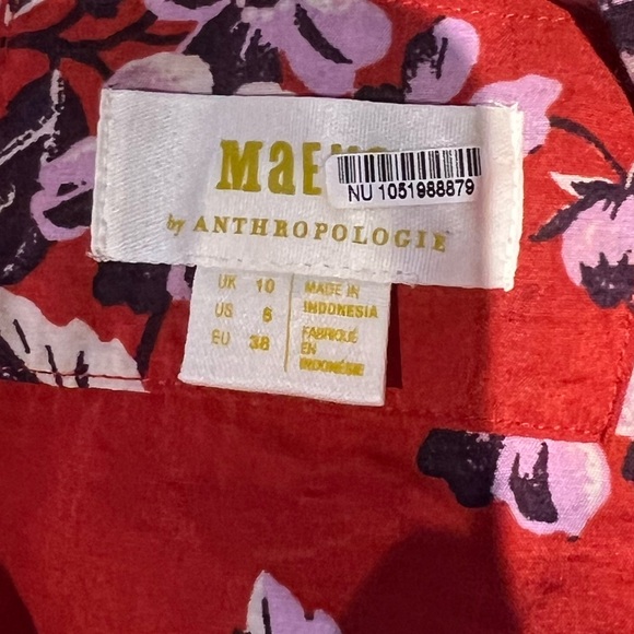 ANTHROPOLOGIE Maeve Floral Puff Sleeve Dress - Picture 9 of 16